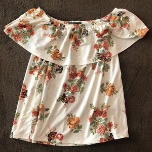 new floral print, off the shoulder top